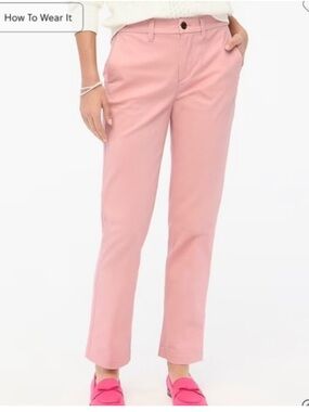 J. Crew High-Rise Girlfriend Chino in Rose  Pink NWOT Sz 12